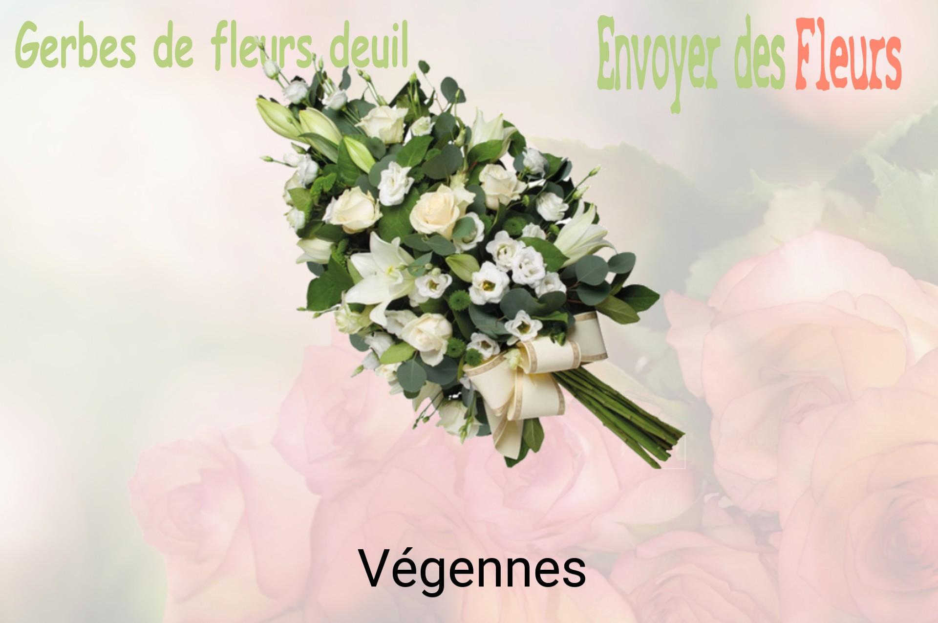 Gerbe de fleurs de deuil livrée à Végennes